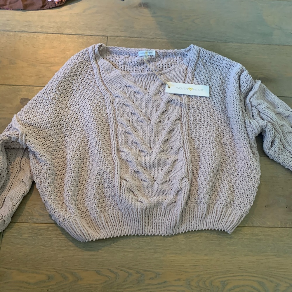 Woven heart brand new sweater
